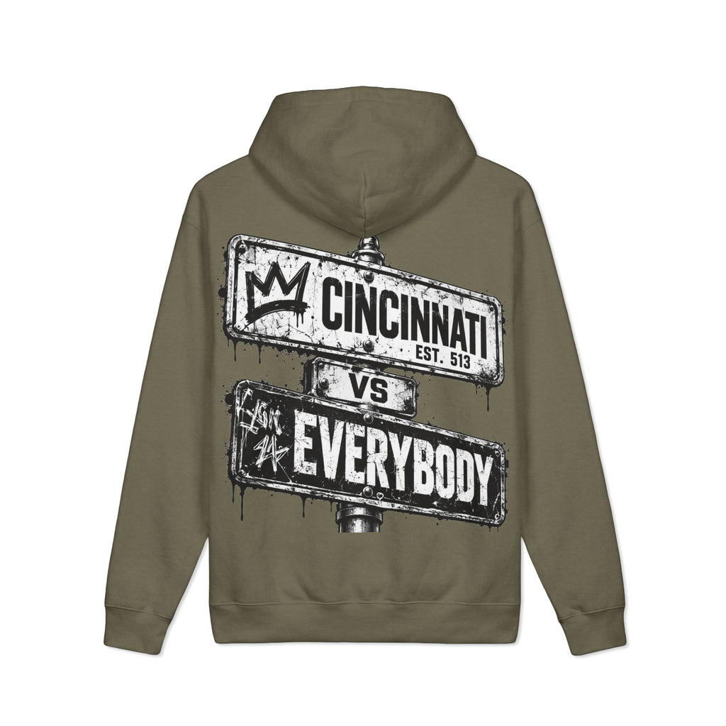 Cincinnati vs Everybody Hoodie — Street Sign Graphic Heavyweight Sweatshirt