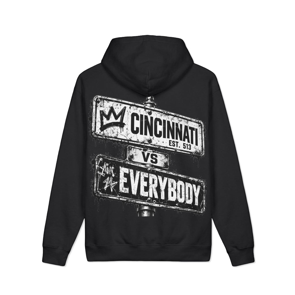 Cincinnati vs Everybody Hoodie — Street Sign Graphic Heavyweight Sweatshirt