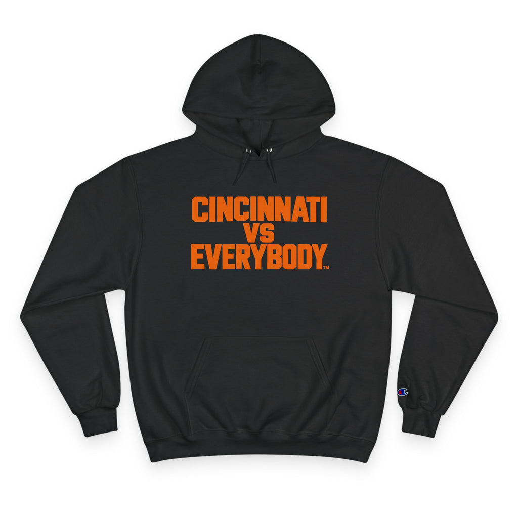 CVE // Cincinnati vs Everybody™ — Champion Hoodie Black & Orange