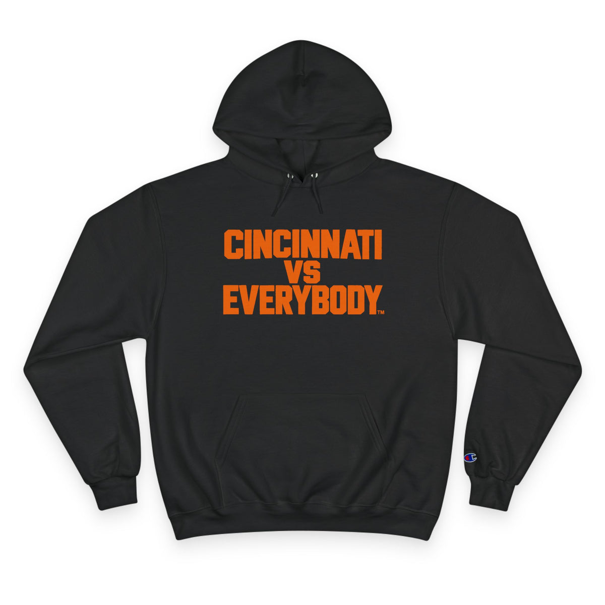 CVE // Cincinnati vs Everybody™ — Champion Hoodie Black & Orange