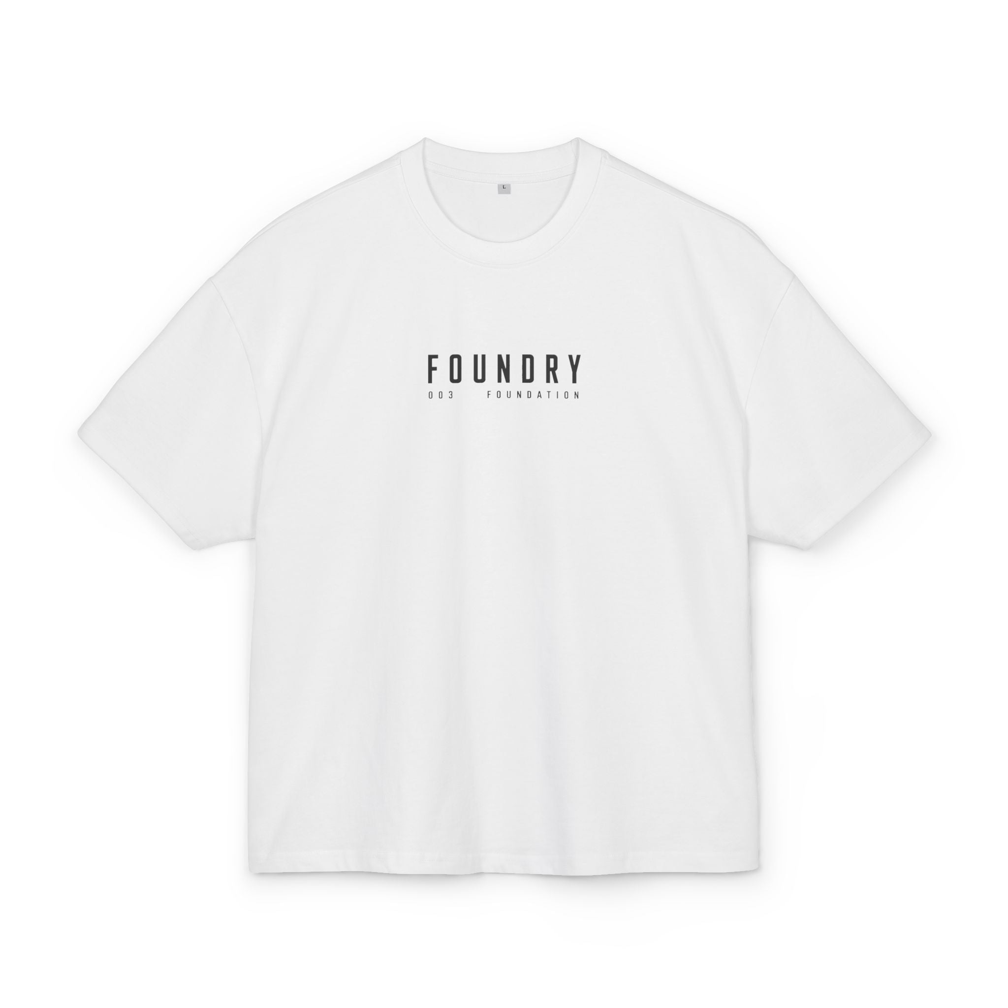 Foundry Minimalist Logo Tee — White Boxy Cotton T-Shirt