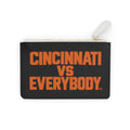 Cincinnati Vs Everybody Mini Clutch Bag — Black & Orange Zip Pouch for Fans