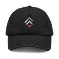 Foundry Distressed Embroidered Dad Hat — Minimal Chevron Design