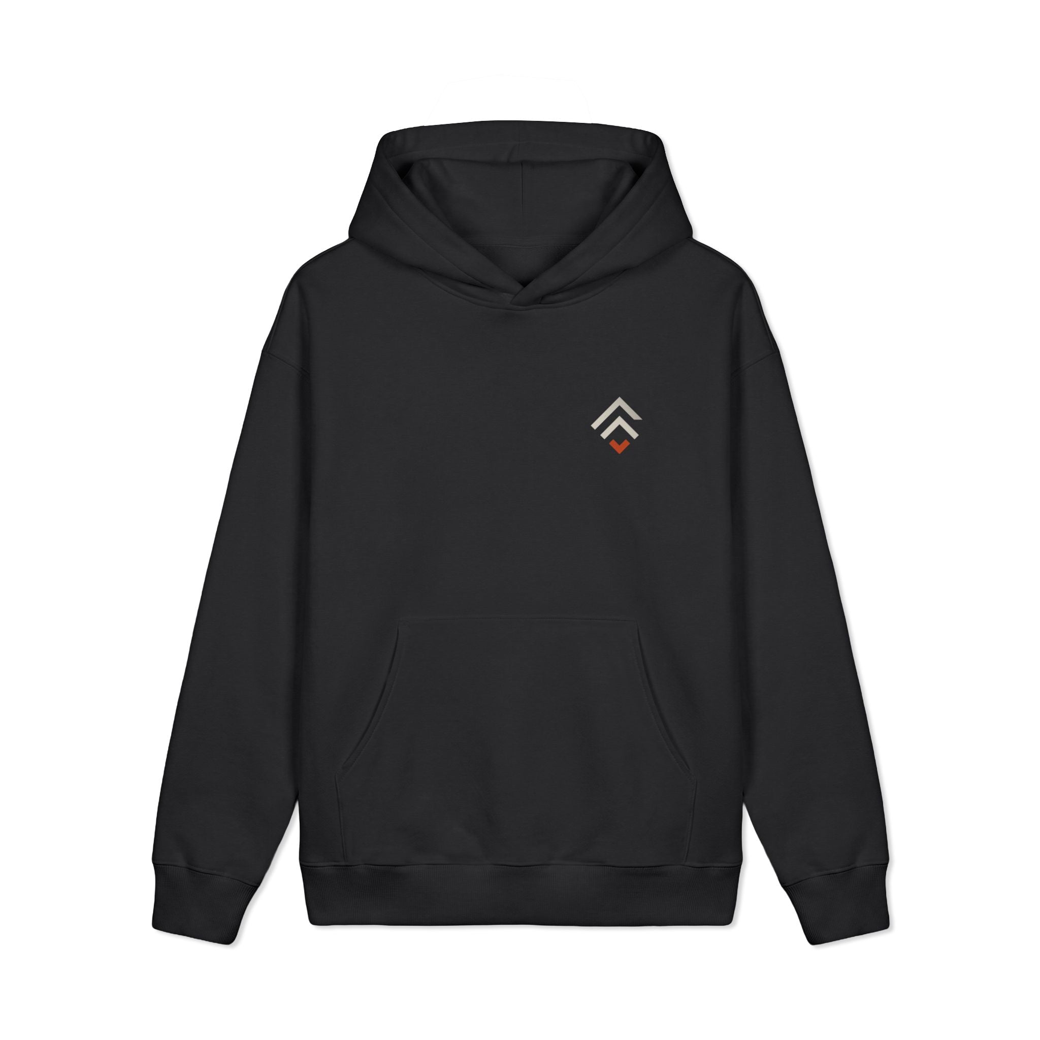 Foundry Chevron Arrow Graphic Hoodie — Minimalist Geometric Pullover