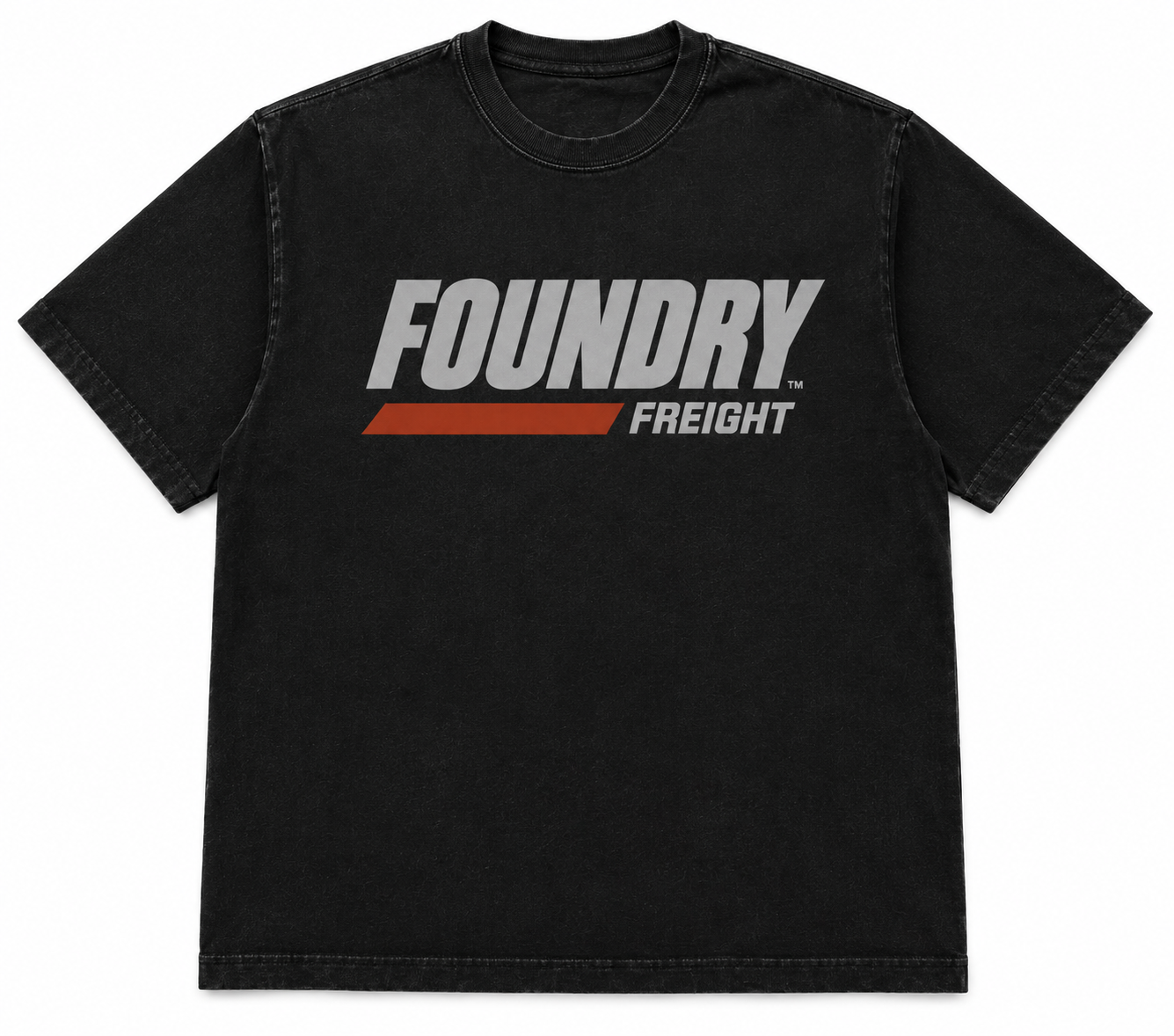 Foundry Freight Graphic Tee — Vintage Acid-Wash Oversized Shirt
