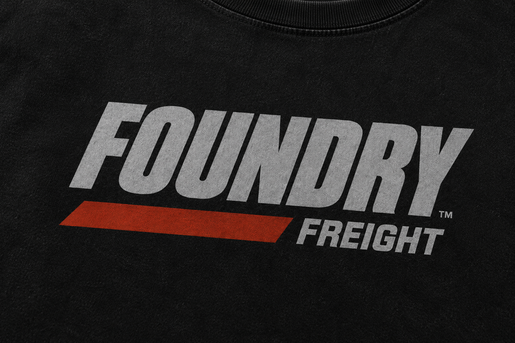 Foundry Freight Graphic Tee — Vintage Acid-Wash Oversized Shirt
