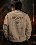 Foundry Logo Sweatshirt — Retro Geometric Back Graphic Heavyweight Crewneck