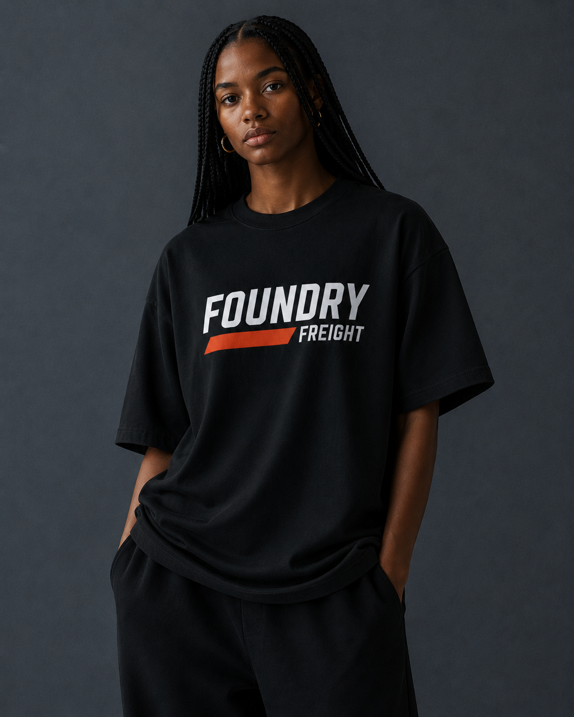 Foundry Freight Logo Tee — Industrial Vintage Graphic T-Shirt
