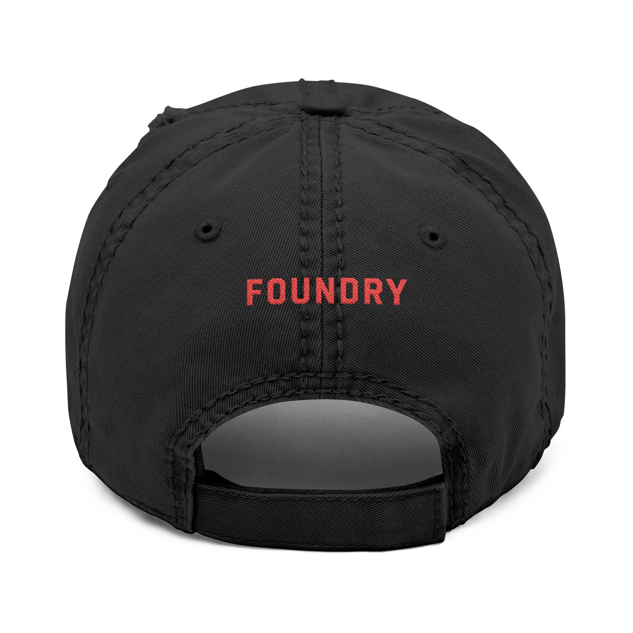 Foundry Distressed Embroidered Dad Hat — Minimal Chevron Design