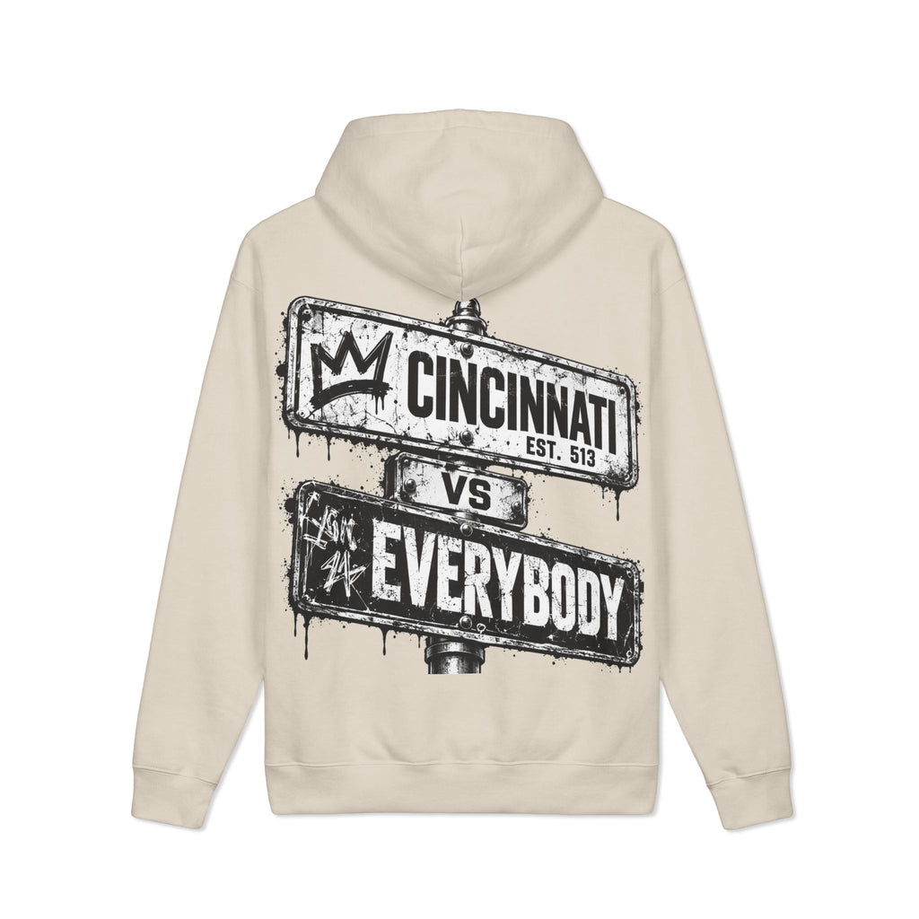 Cincinnati vs Everybody Hoodie — Street Sign Graphic Heavyweight Sweatshirt