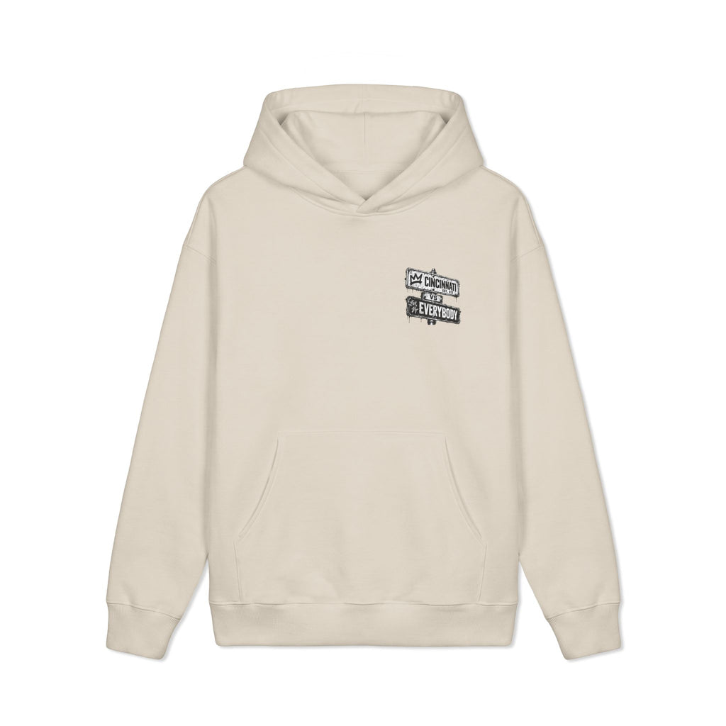Cincinnati vs Everybody Hoodie — Street Sign Graphic Heavyweight Sweatshirt