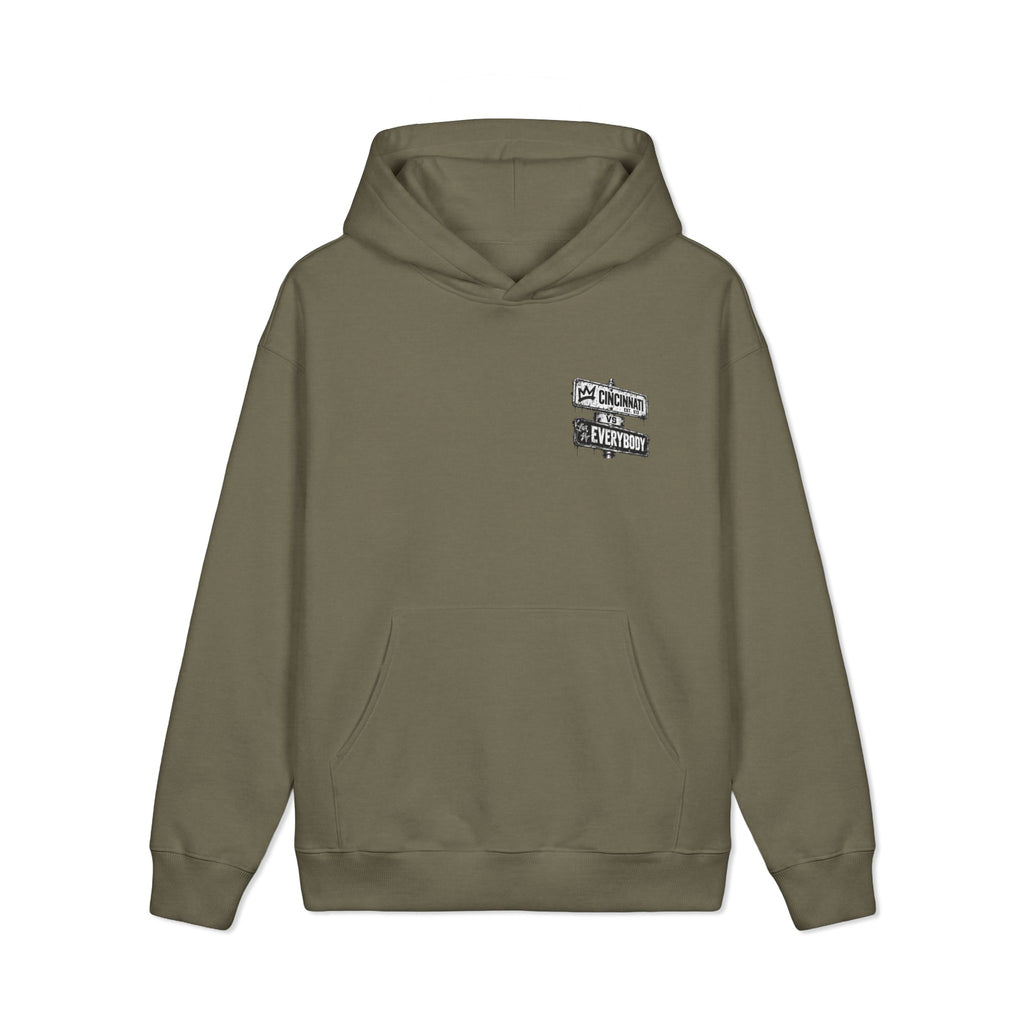 Cincinnati vs Everybody Hoodie — Street Sign Graphic Heavyweight Sweatshirt